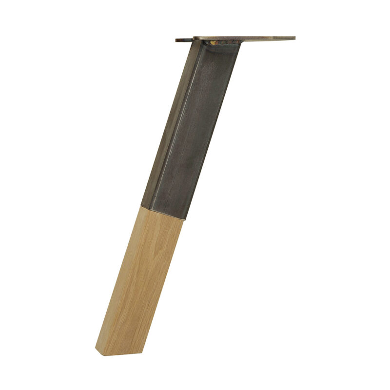Dansaert carré - Acier brut et chêne - 35x35x275