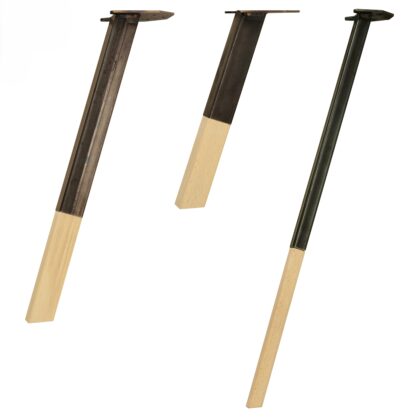 Pied carré en acier et bois
